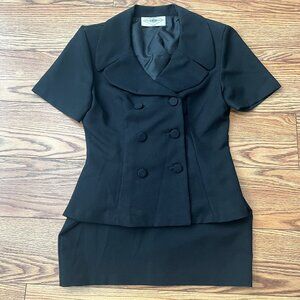 2 Piece Black Suit Mini Skirt Suit